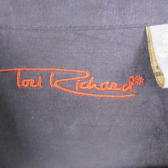 Tori Richard Shirt Mens 2XL Black Silk Just Chillin Around Martini Embroidered - Picture 4 of 7